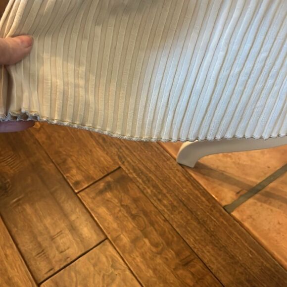 ALFANI INTIMATES RIBBED CROPPED PAJAMA PANTS SET, Cream, size M - Picture 4 of 12